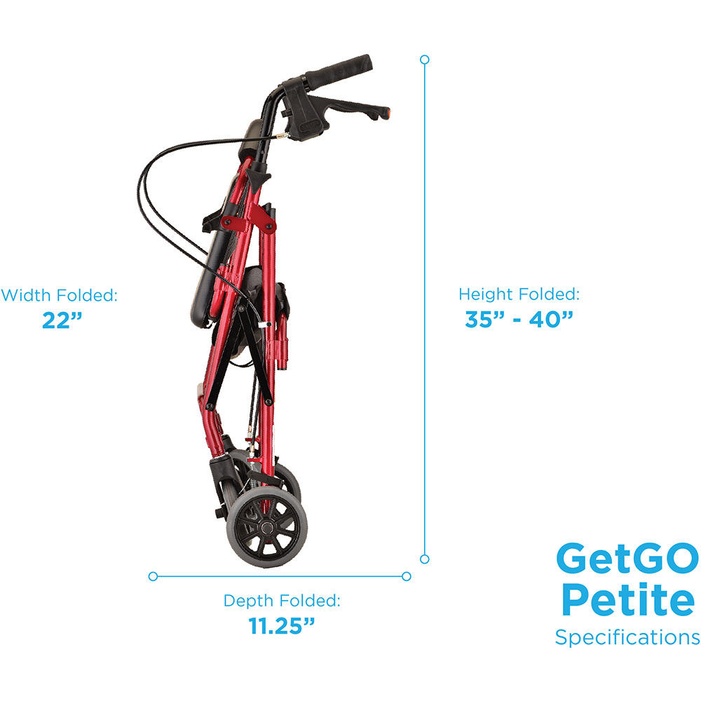 GETGO PETITE ROLL WALKER RED